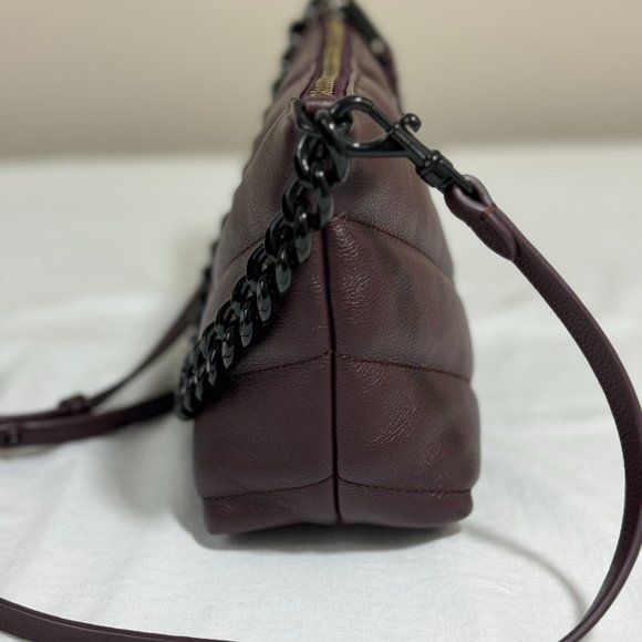 Rebecca Minkoff Edie Quilted Leather Chain Crossbody Bag Concord Black Hardware - Picture 8 of 12